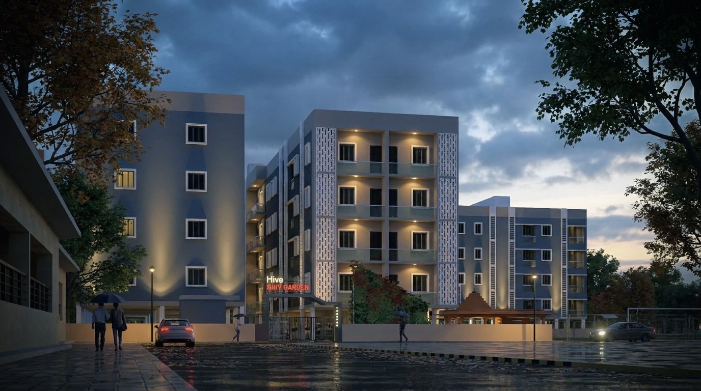 Developed by Hive Group (ISO 9001:2015 Certified) <br>RERA No: WBRERA/P/NOR/2024/001466<br> 2/3 BHK Apartments<br>Location: Sodepur road, Madhyamgram , Near APC College